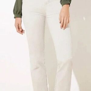 LOFT Cream Straight-Leg Jeans